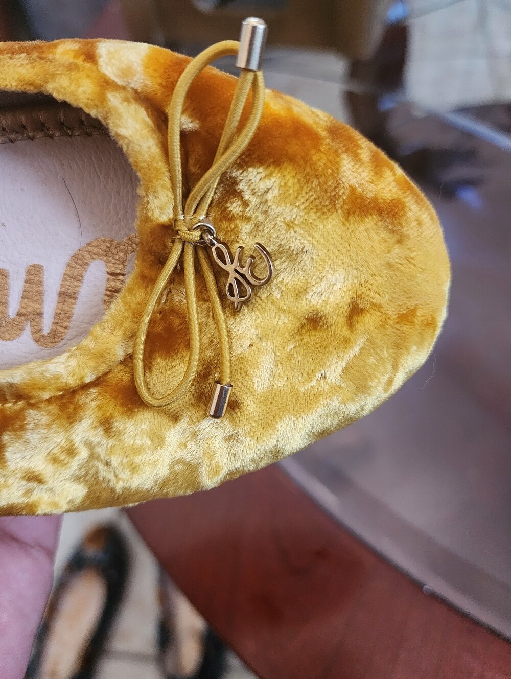 Sam Edelman FELICIA Ballet Slupper Velvet in Mustard Yellow - Shoes - Picture 2 of 8